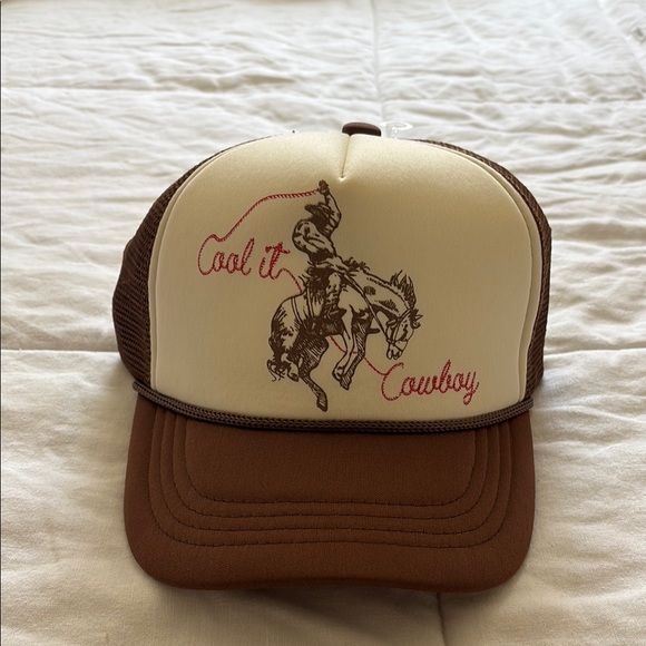 Worn/West Accessories - Cool Cowboy Brown and Cream Trucker Hat